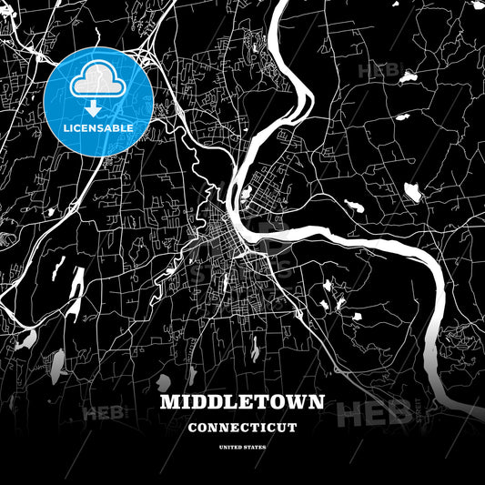 Middletown, Connecticut, USA map