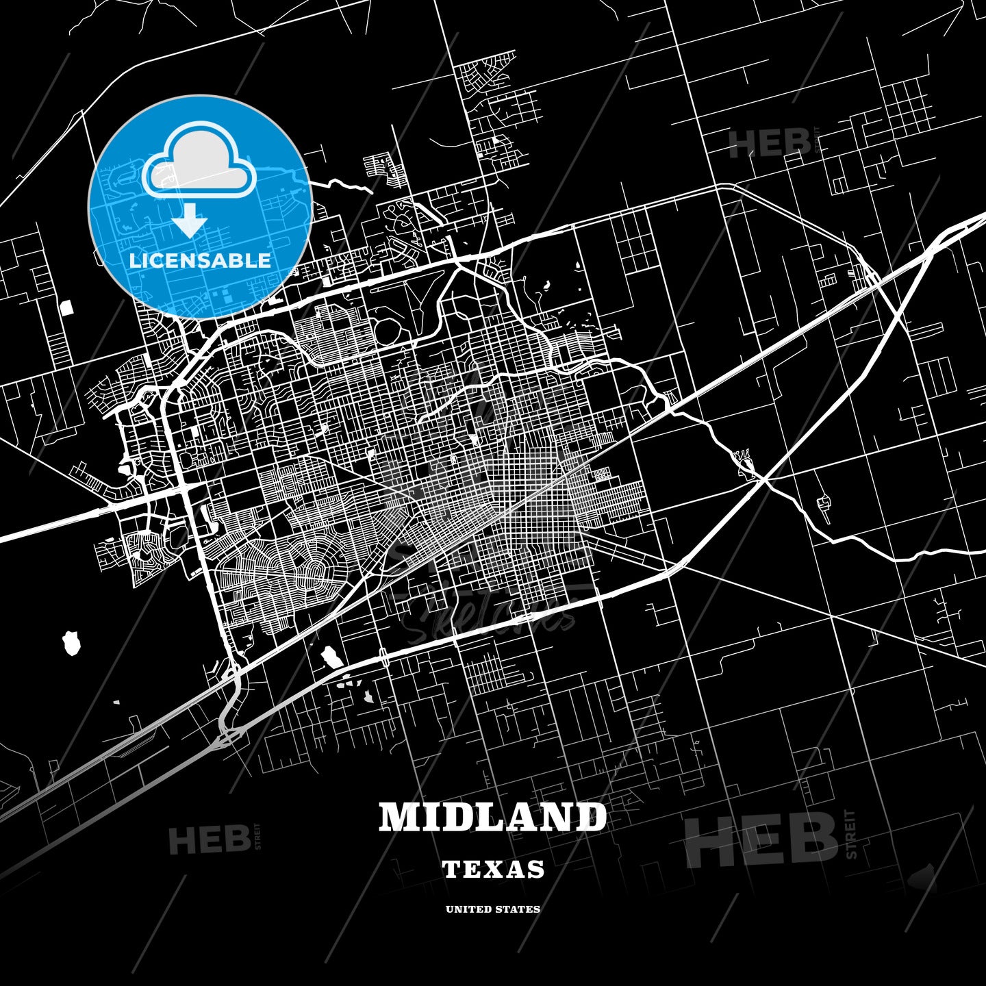Midland, Texas, USA map