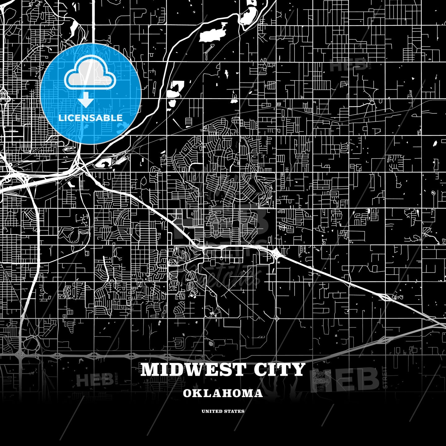 Midwest City, Oklahoma, USA map