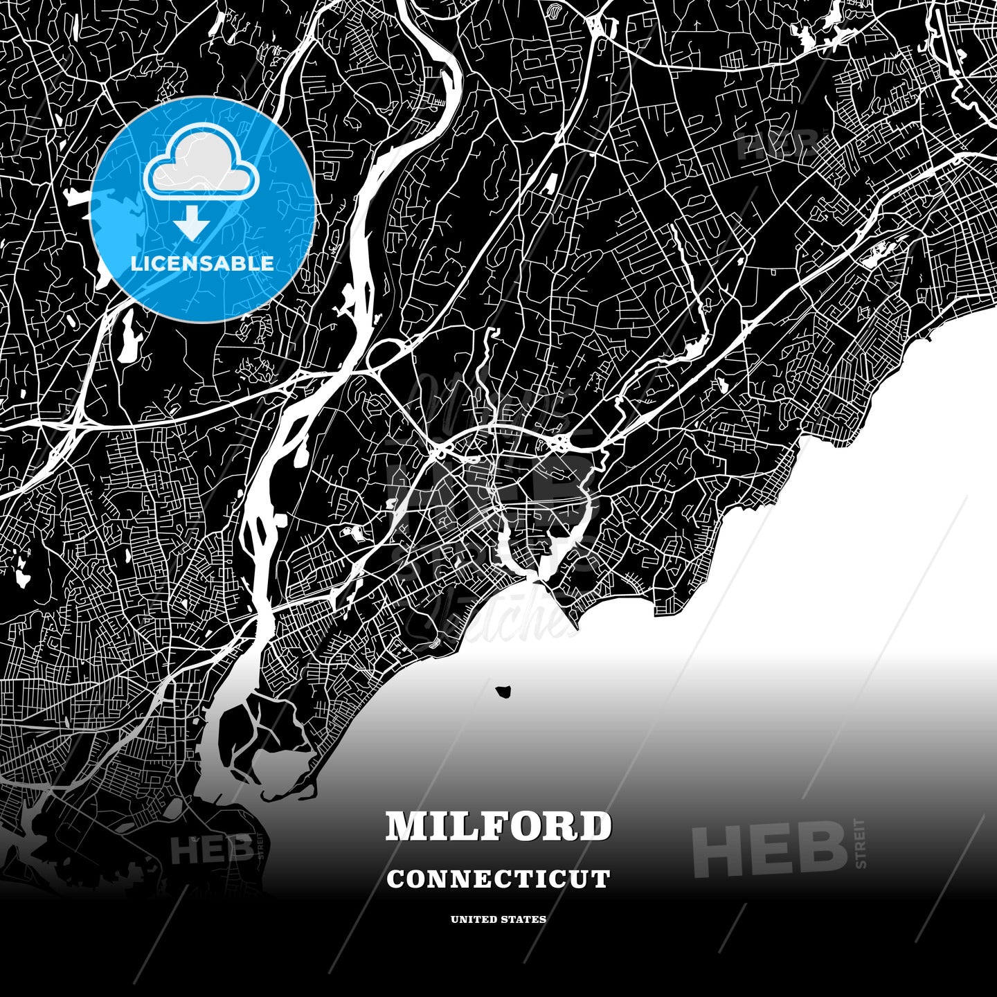 Milford, Connecticut, USA map