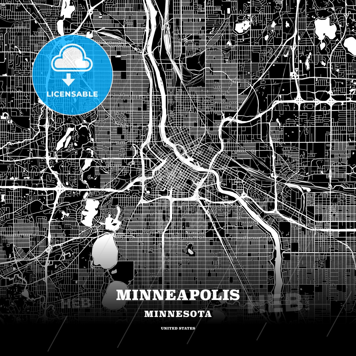 Minneapolis, Minnesota, USA map