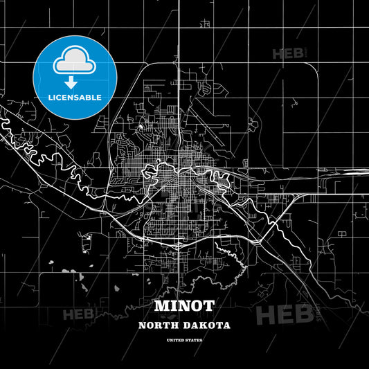 Minot, North Dakota, USA map