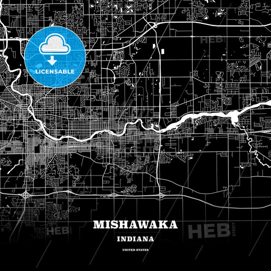 Mishawaka, Indiana, USA map