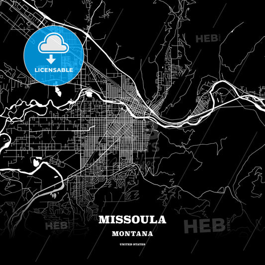 Missoula, Montana, USA map