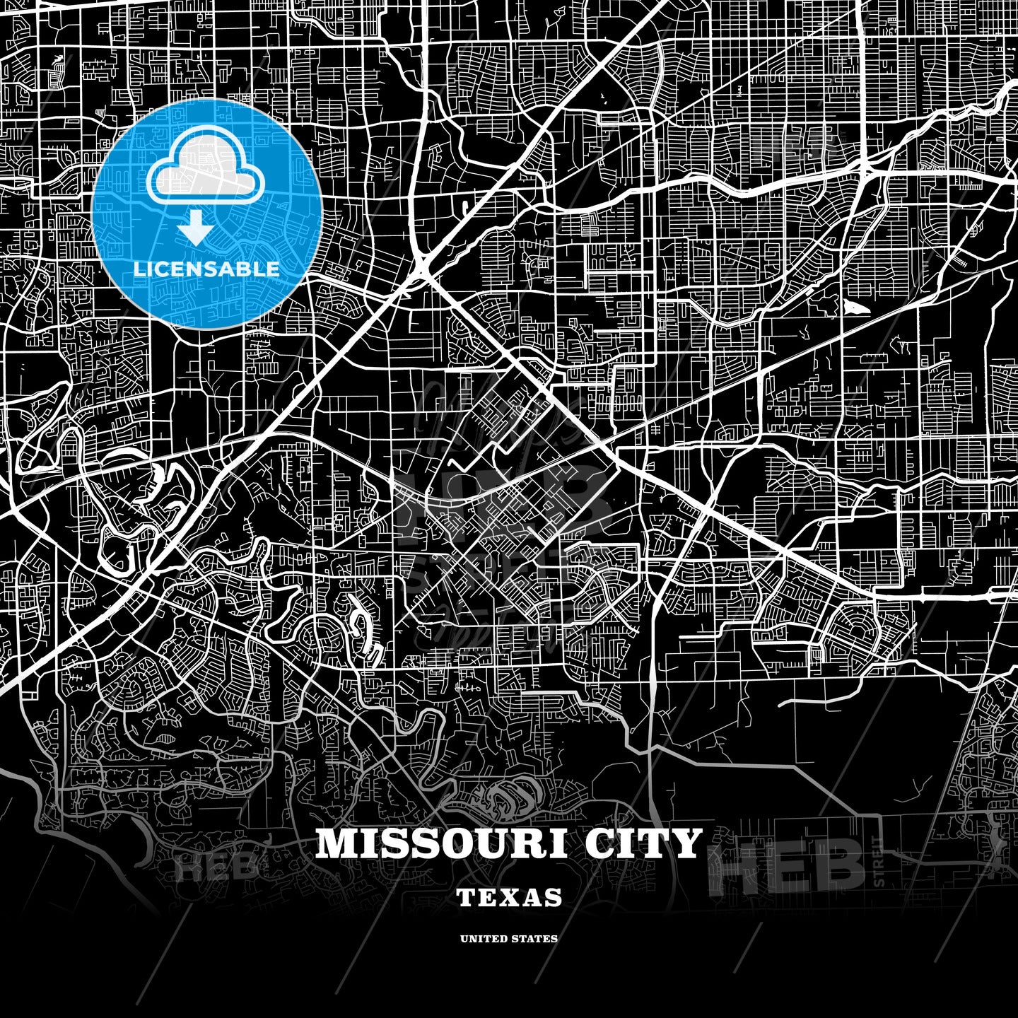 Missouri City, Texas, USA map