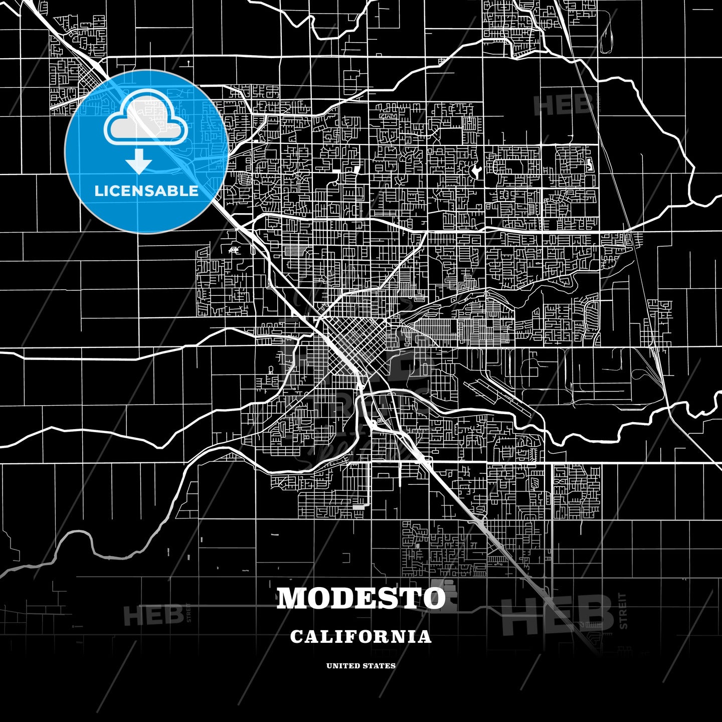 Modesto, California, USA map