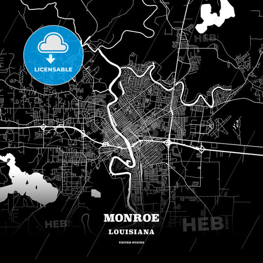 Monroe, Louisiana, USA map