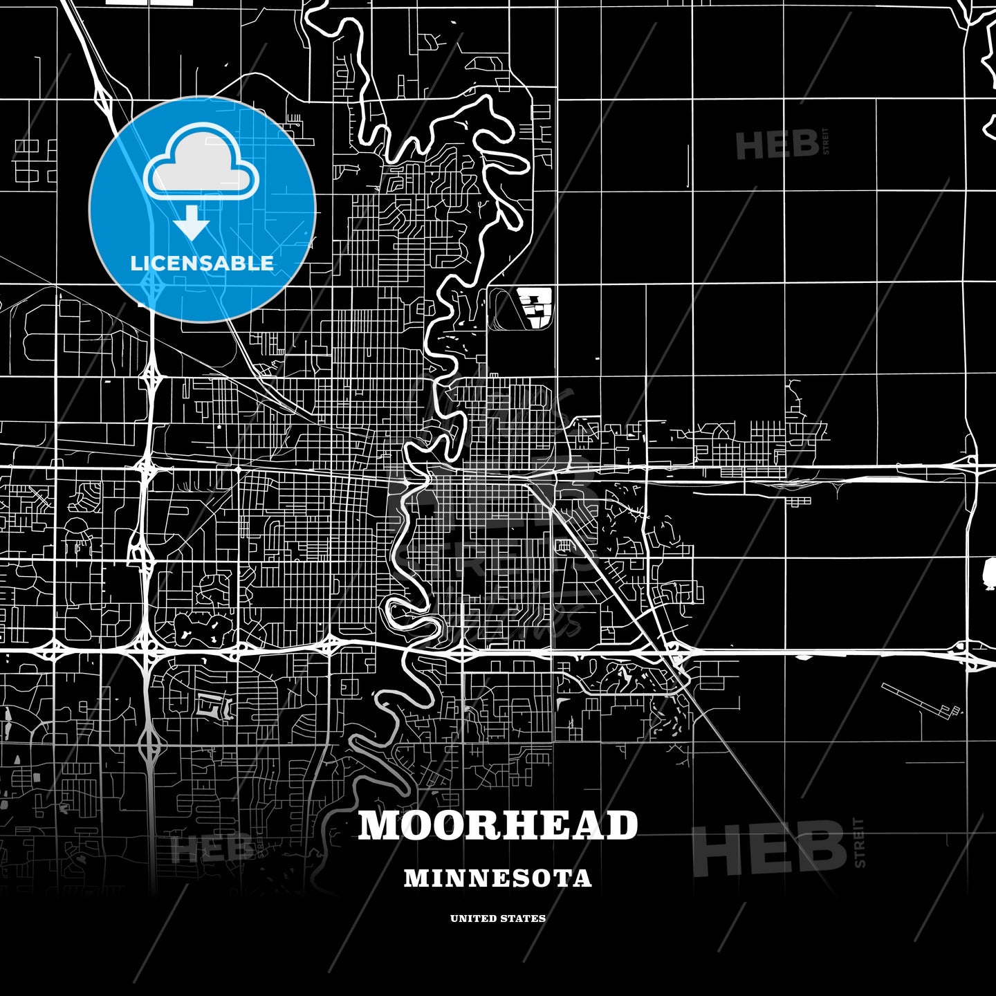 Moorhead, Minnesota, USA map