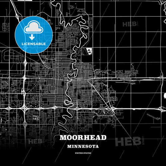 Moorhead, Minnesota, USA map