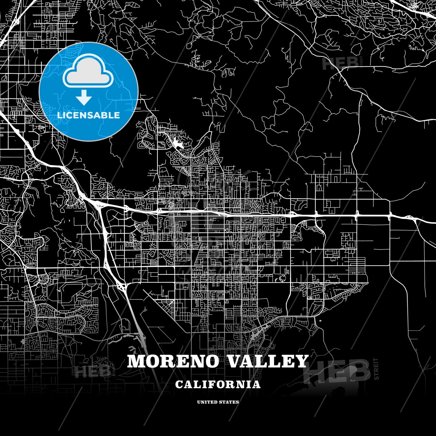 Moreno Valley, California, USA map