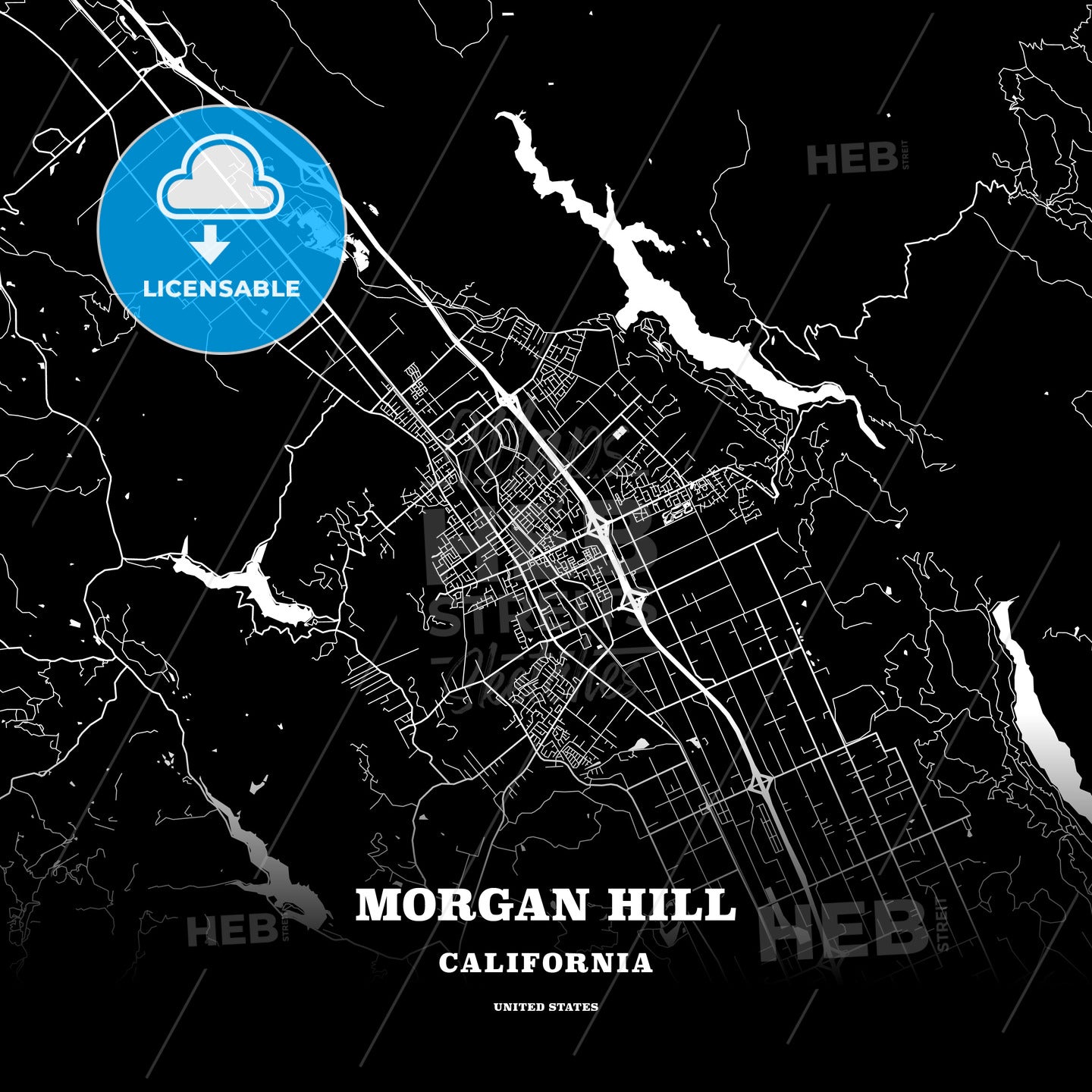 Morgan Hill, California, USA map