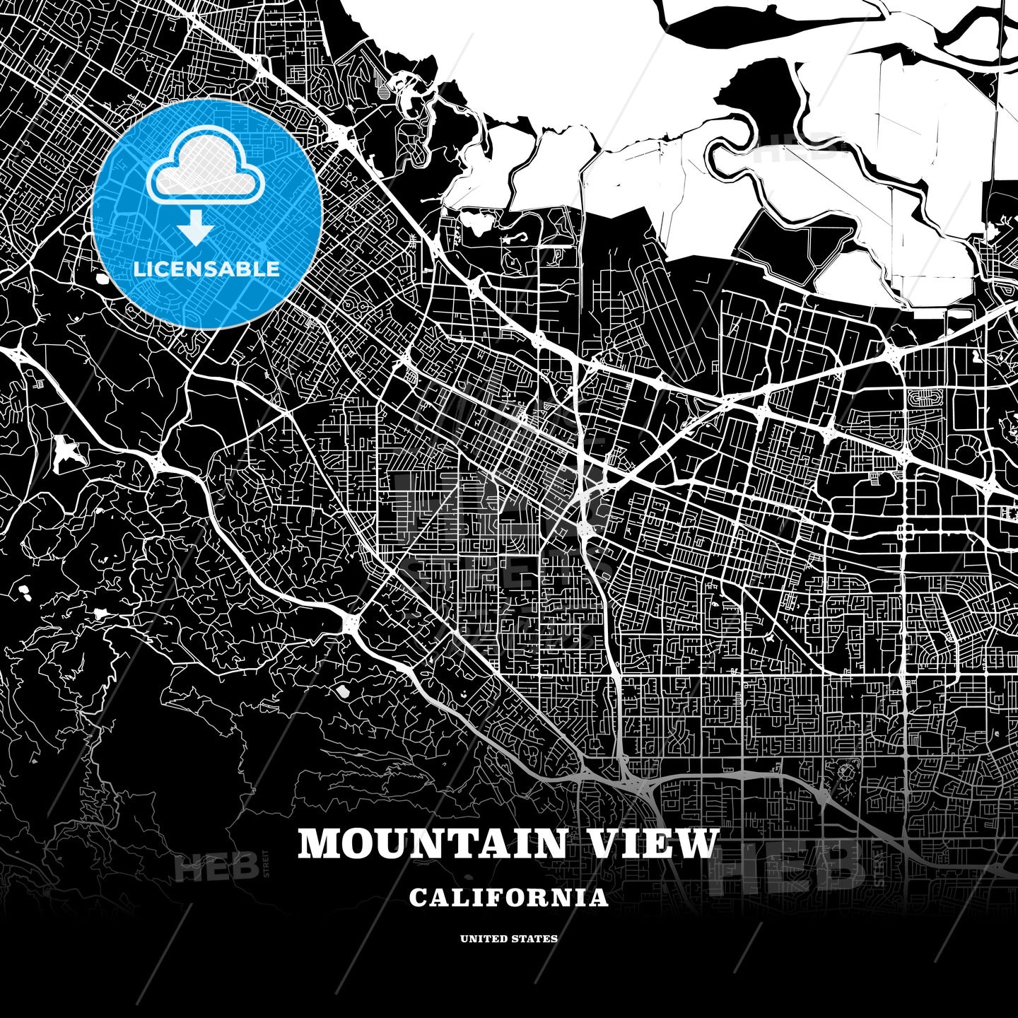 Mountain View, California, USA map