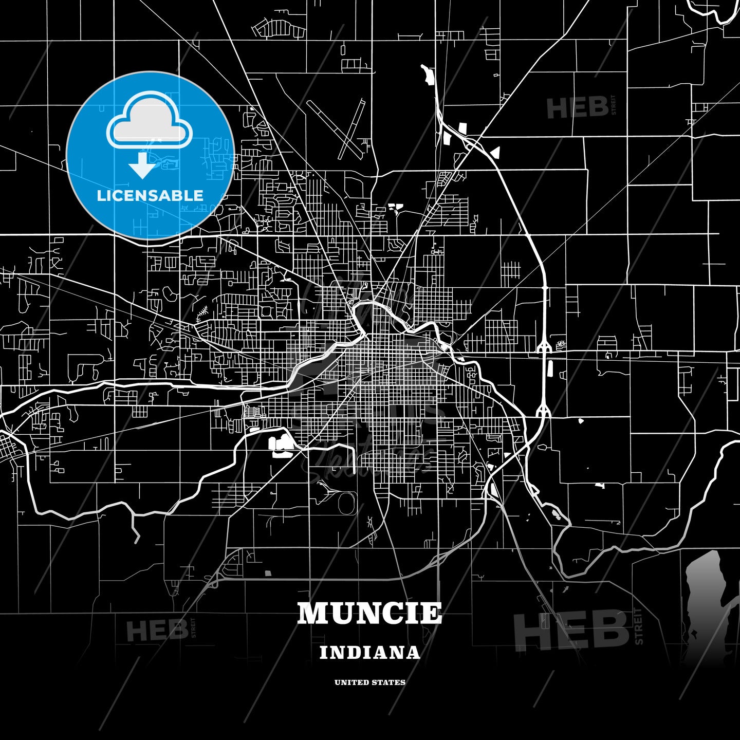 Muncie, Indiana, USA map