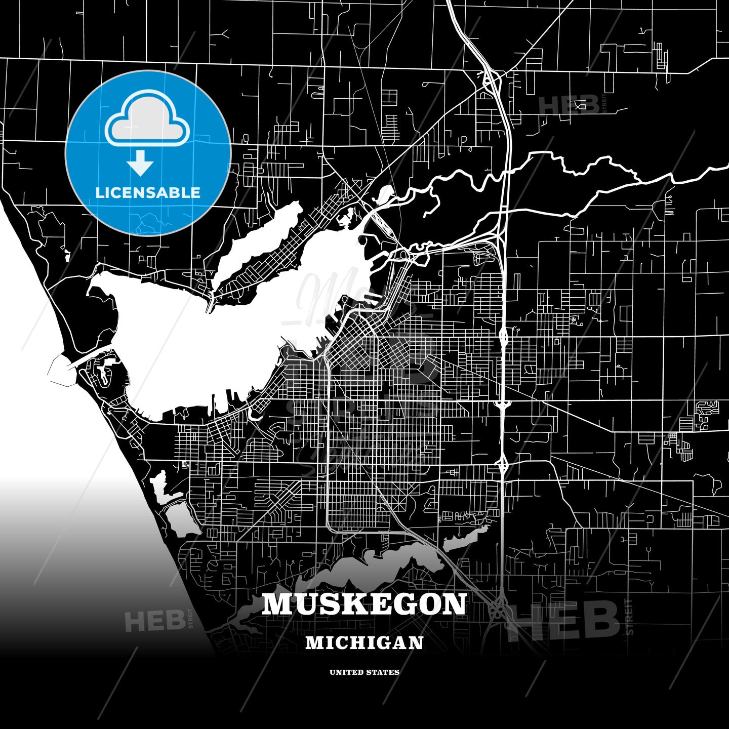 Muskegon, Michigan, USA map