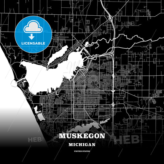 Muskegon, Michigan, USA map