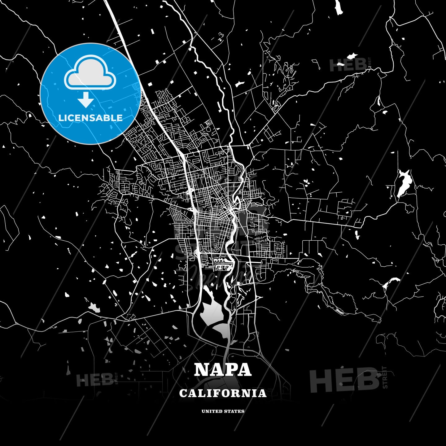 Napa, California, USA map