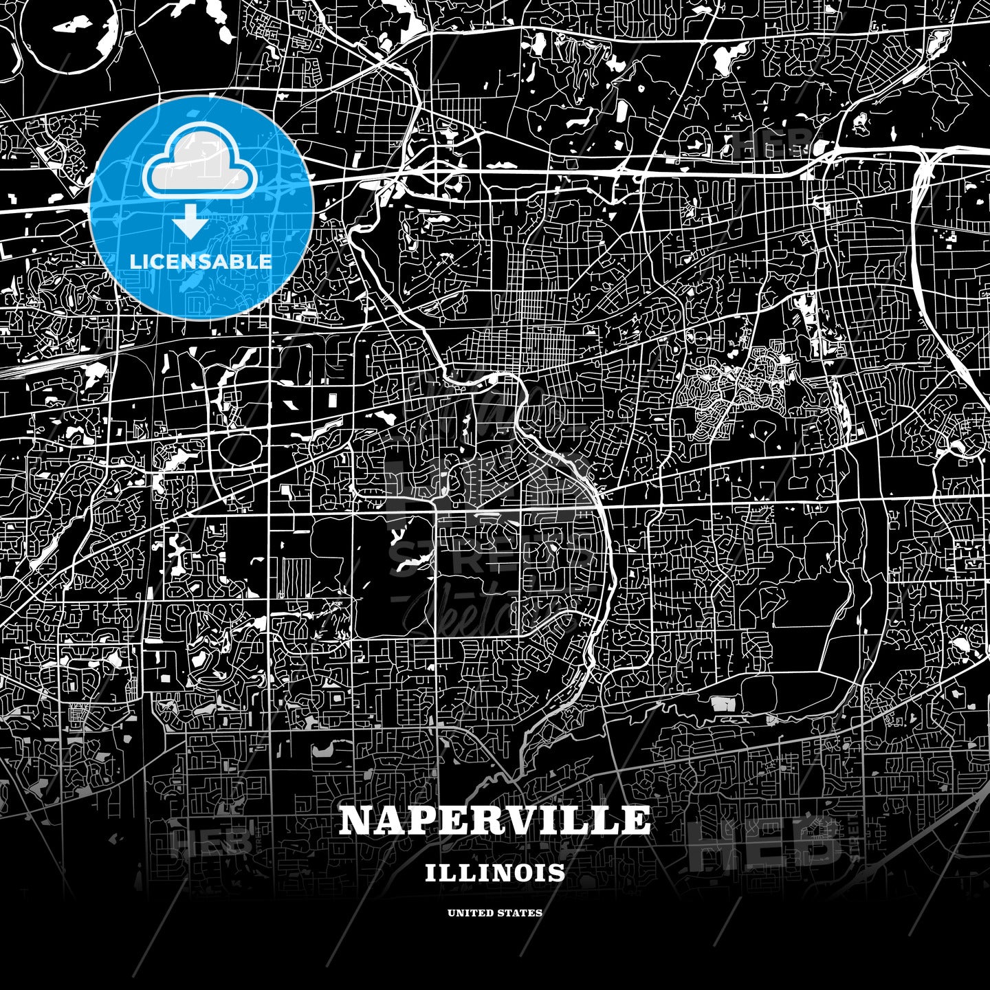 Naperville, Illinois, USA map