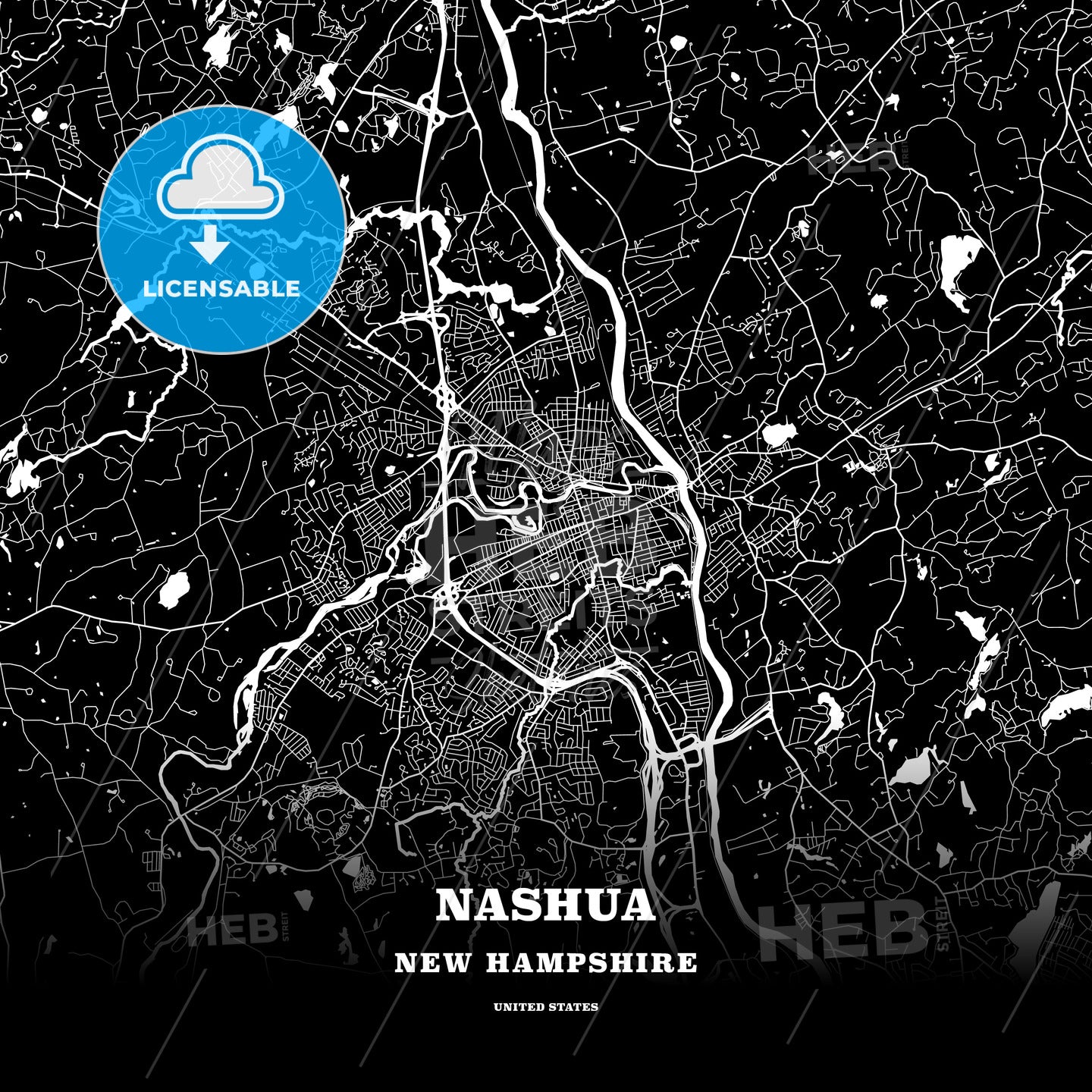 Nashua, New Hampshire, USA map