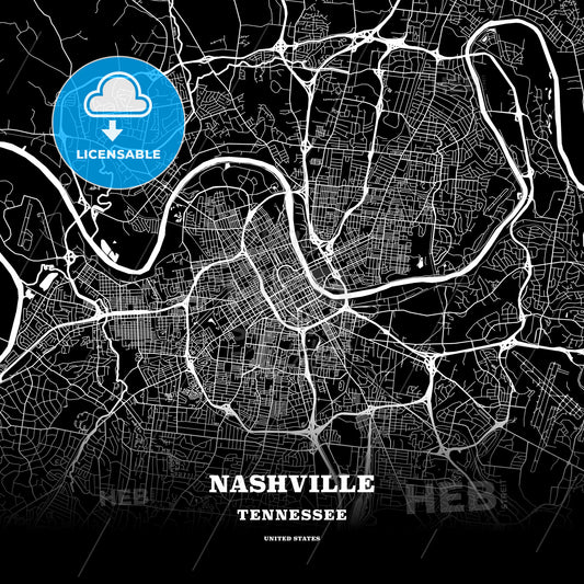 Nashville, Tennessee, USA map