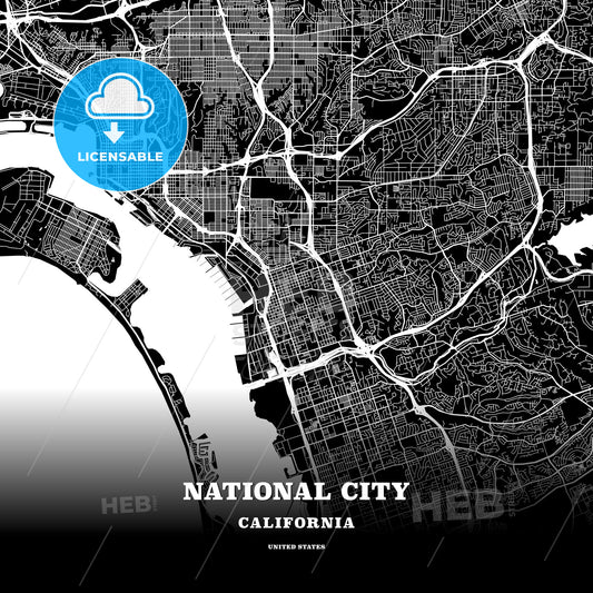 National City, California, USA map