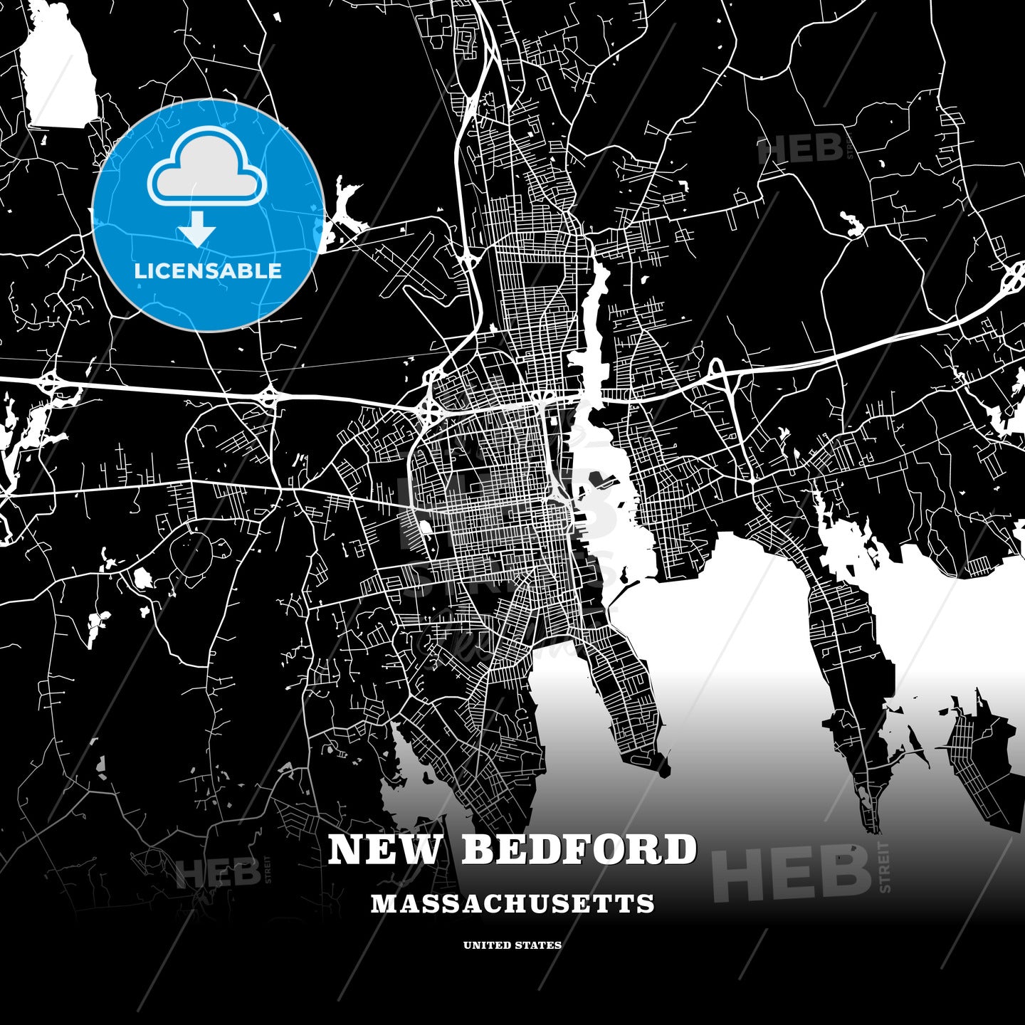 New Bedford, Massachusetts, USA map