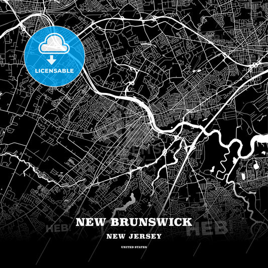 New Brunswick, New Jersey, USA map
