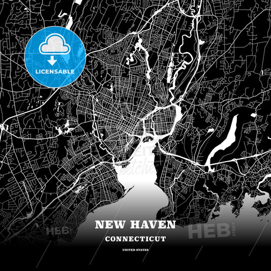 New Haven, Connecticut, USA map