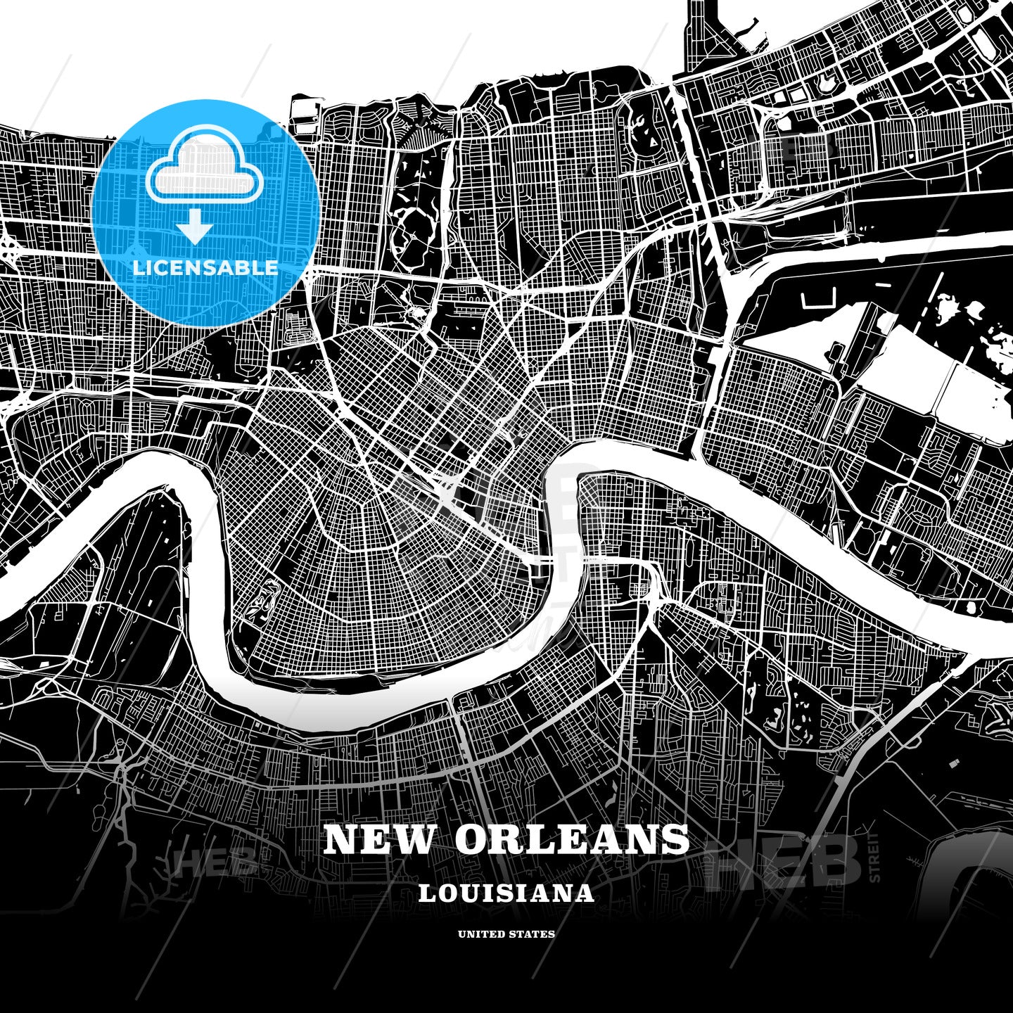 New Orleans, Louisiana, USA map