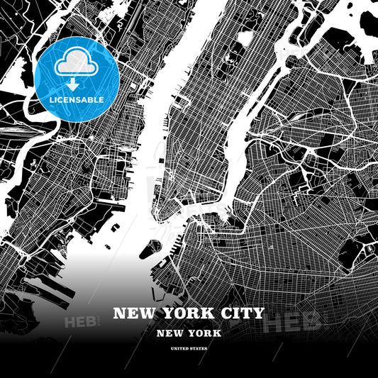 New York City, New York, USA map