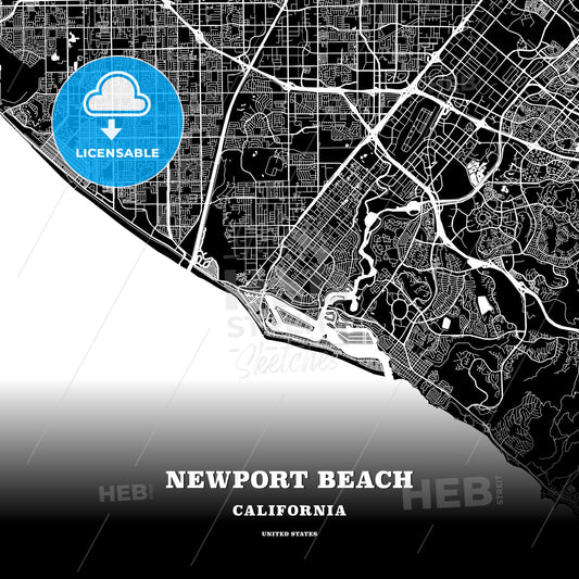 Newport Beach, California, USA map
