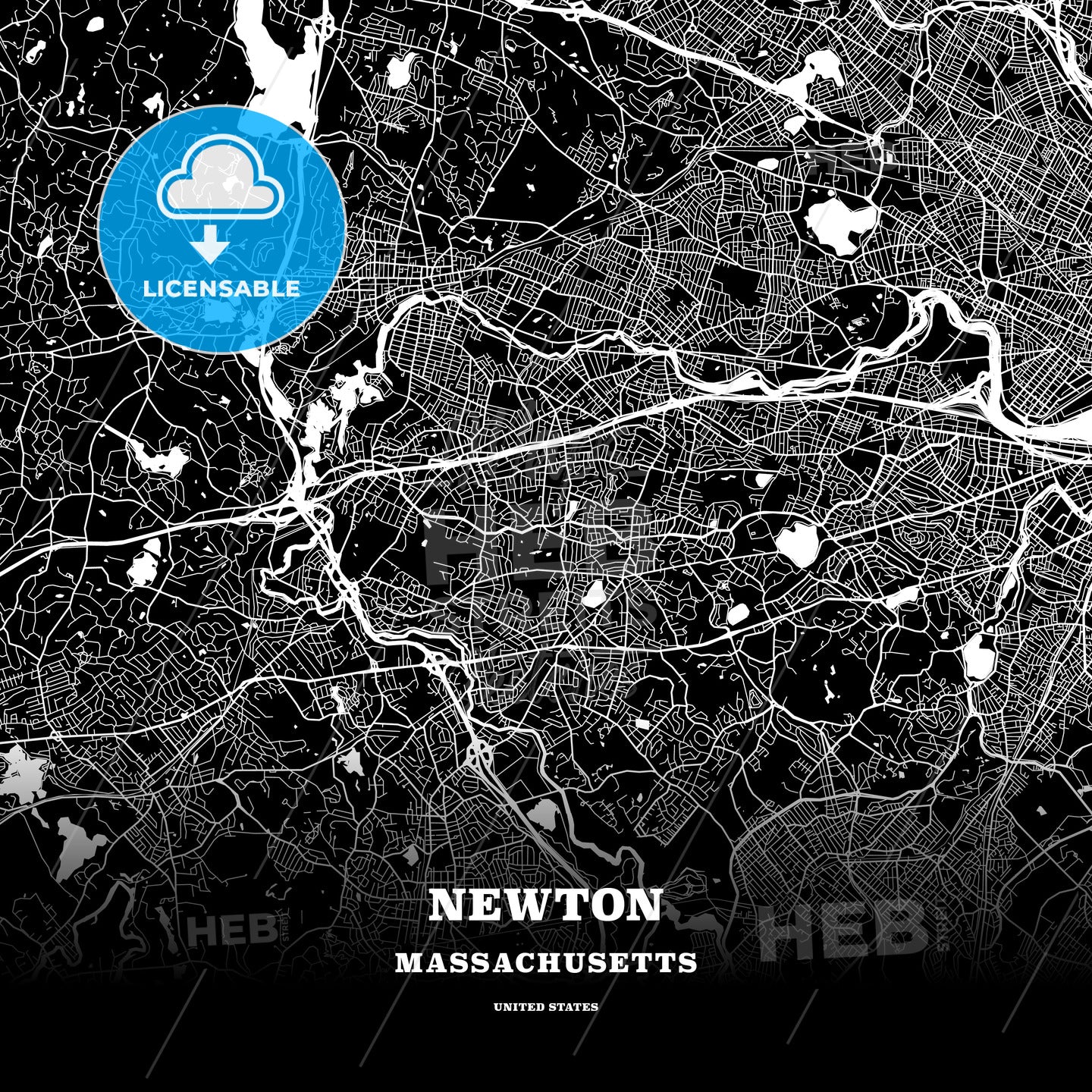 Newton, Massachusetts, USA map