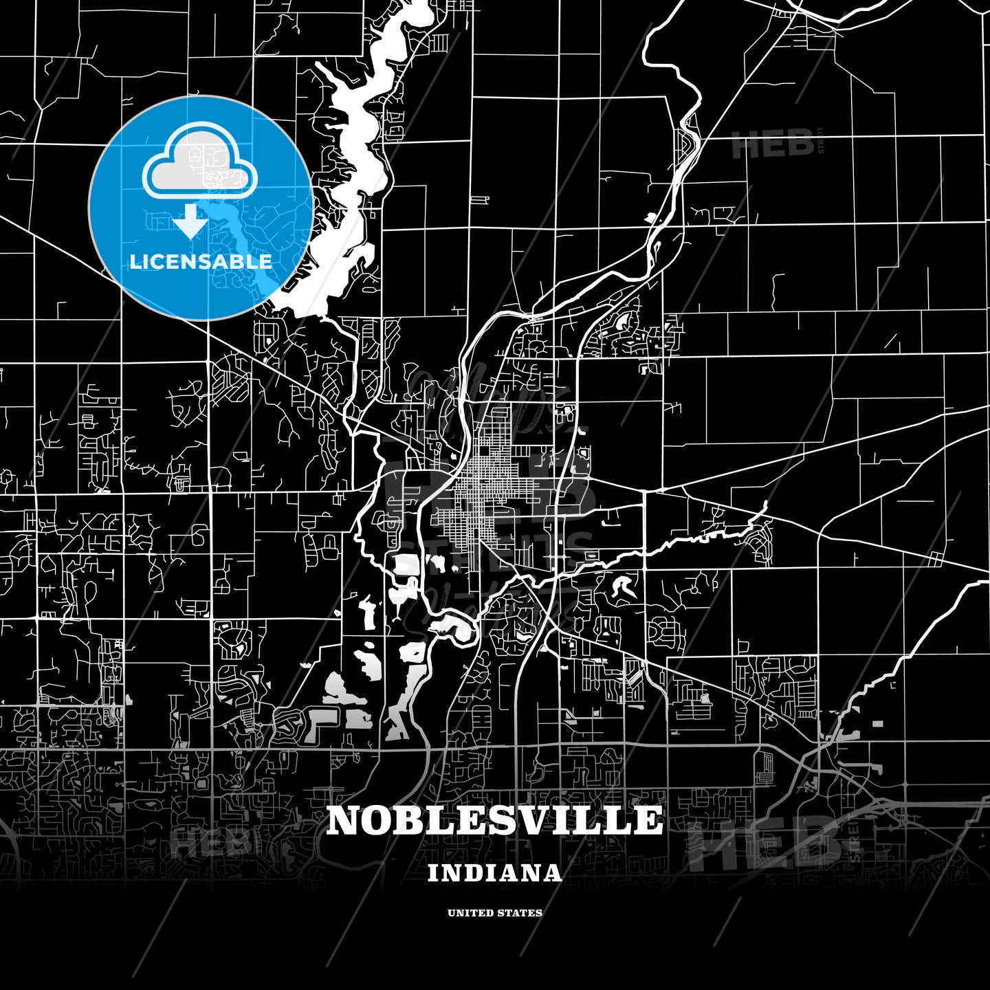 Noblesville, Indiana, USA map