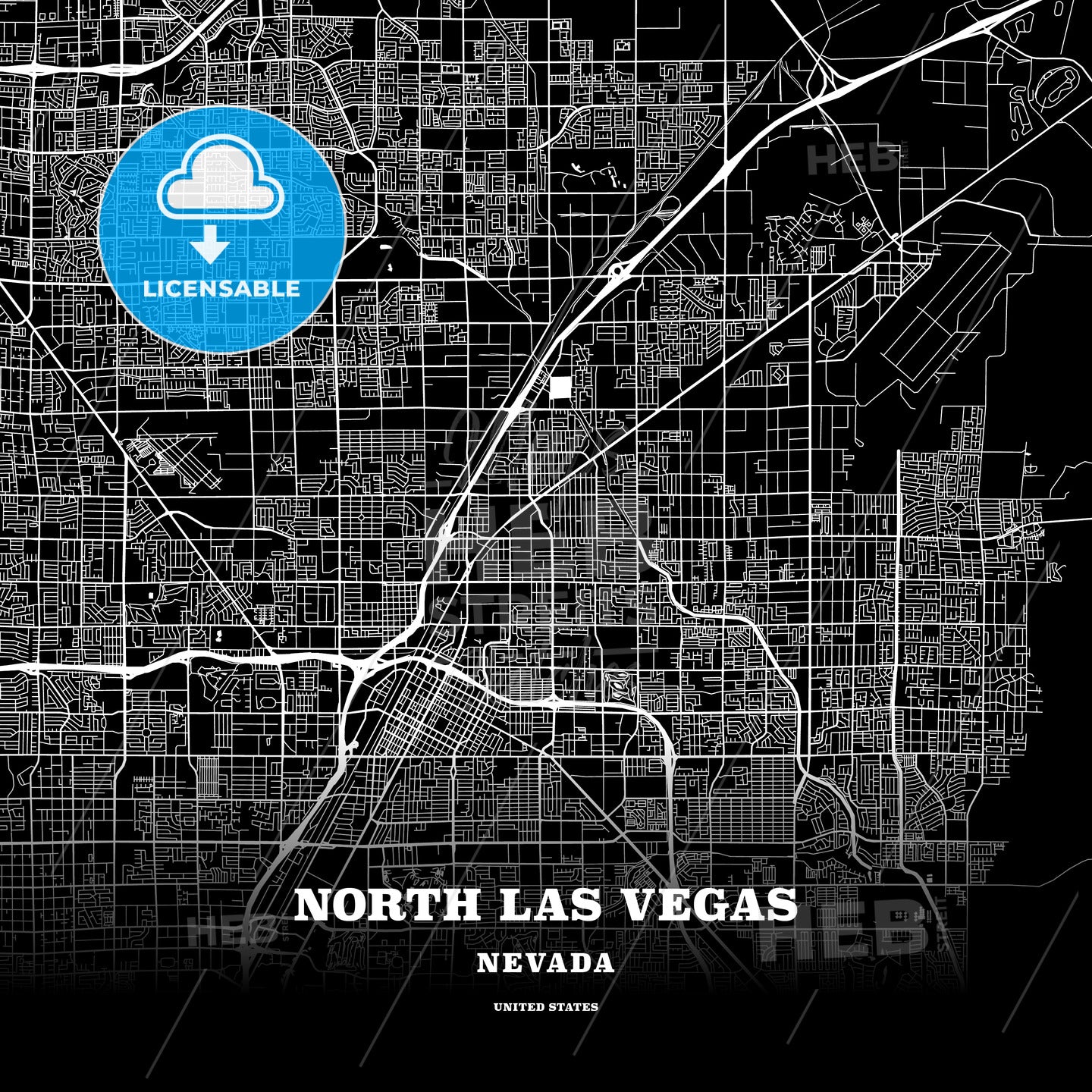 North Las Vegas, Nevada, USA map