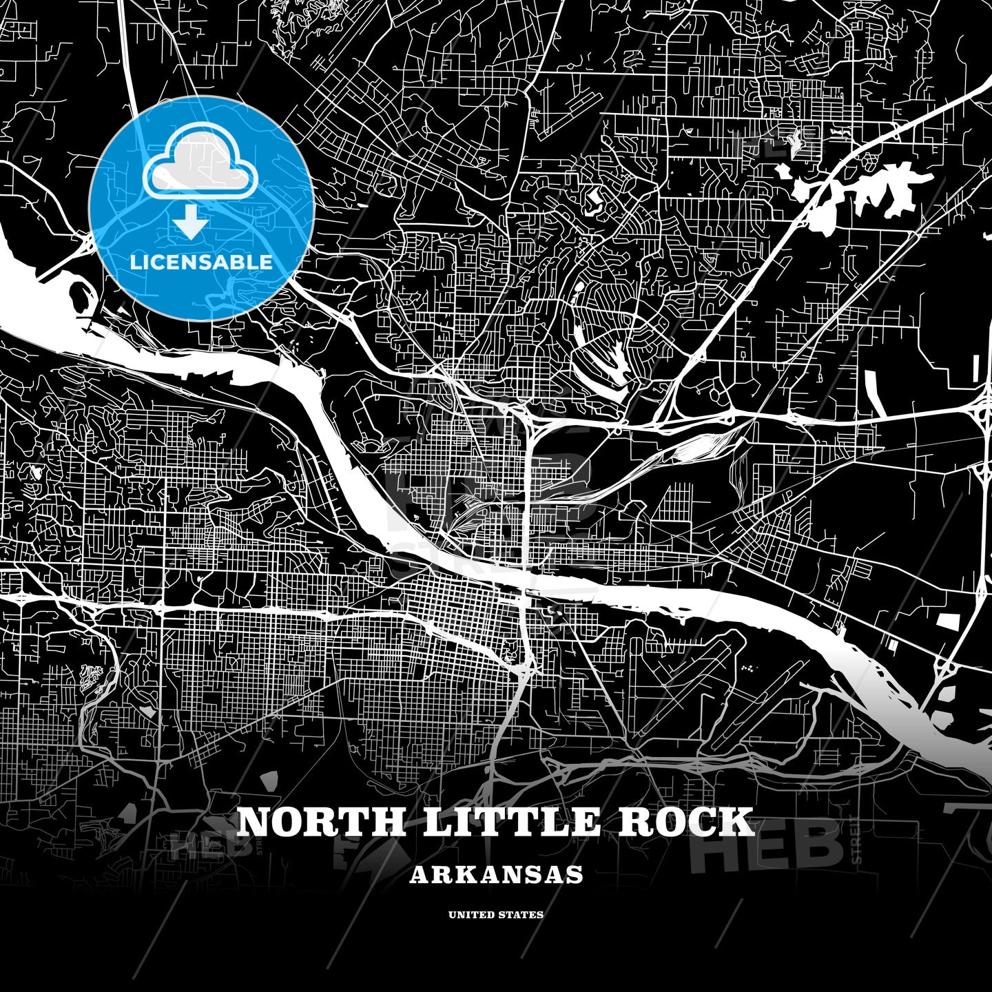 North Little Rock, Arkansas, USA map