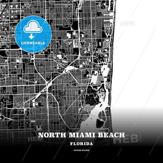 North Miami Beach, Florida, USA map