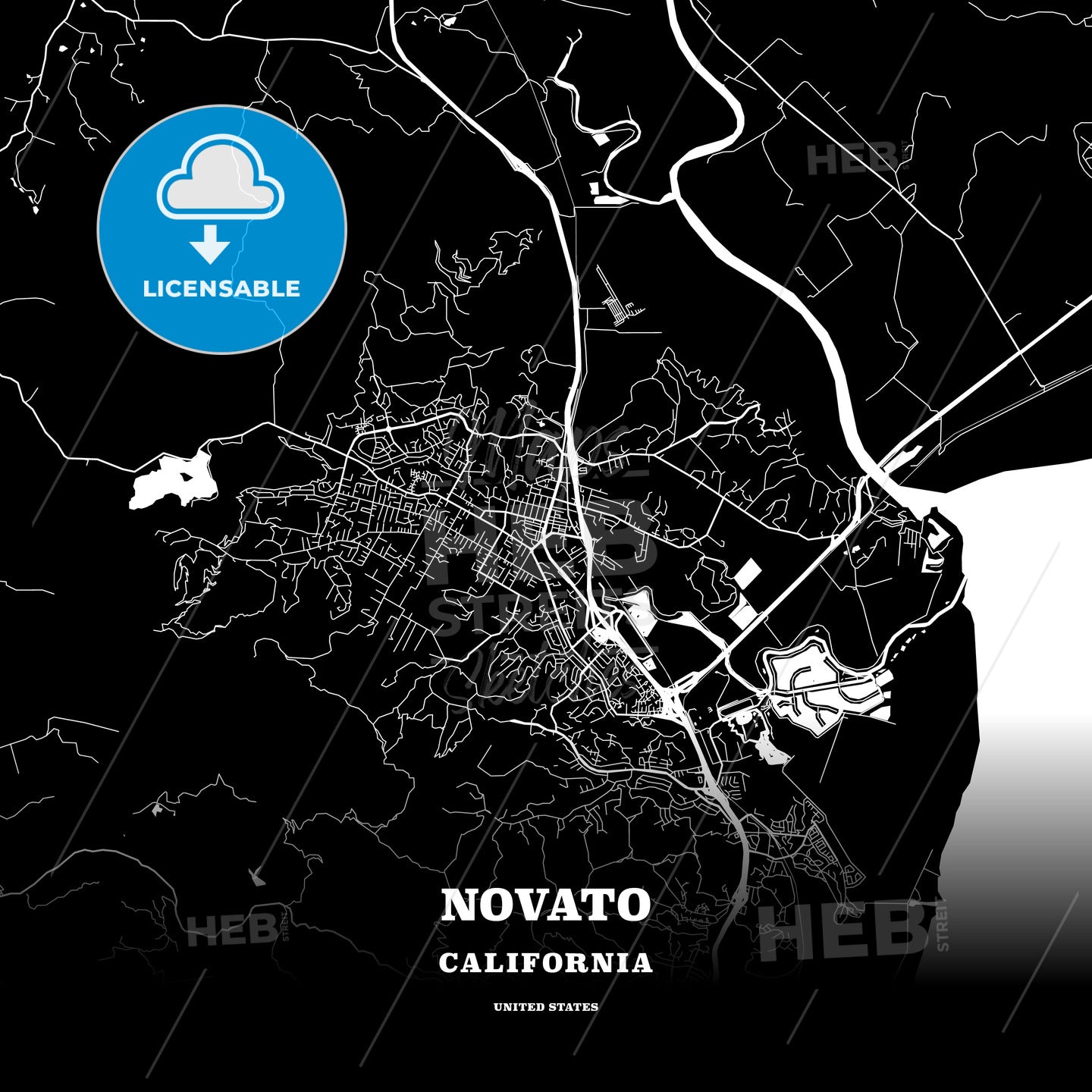 Novato, California, USA map