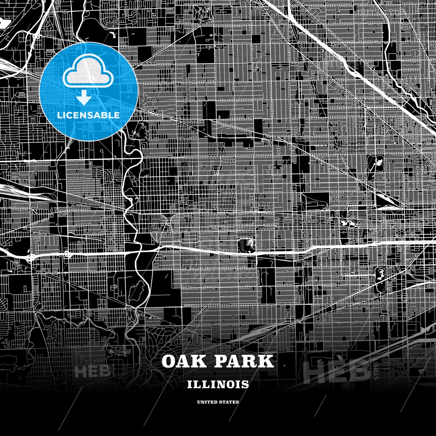 Oak Park, Illinois, USA map