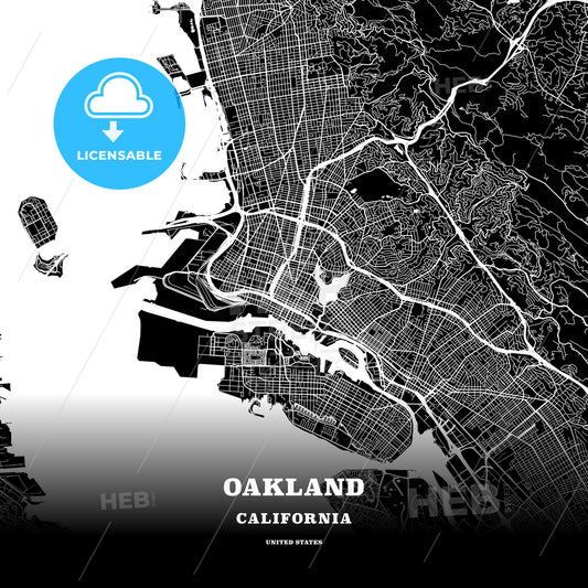 Oakland, California, USA map