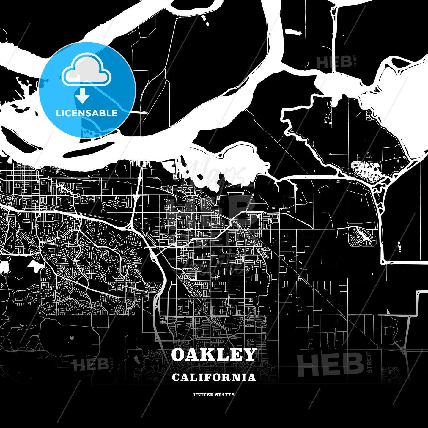 Oakley, California, USA map