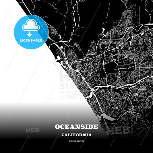 Oceanside, California, USA map