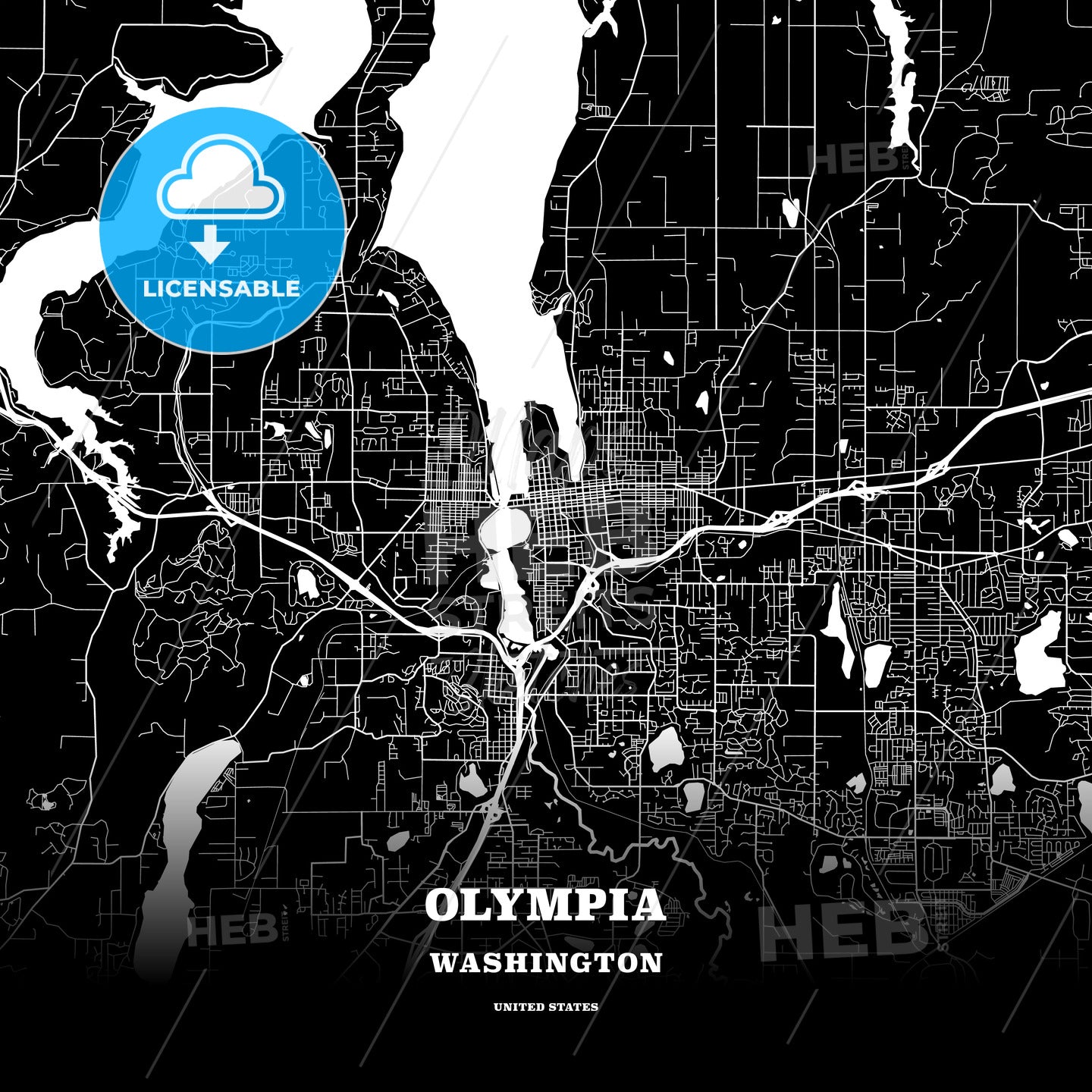Olympia, Washington, USA map