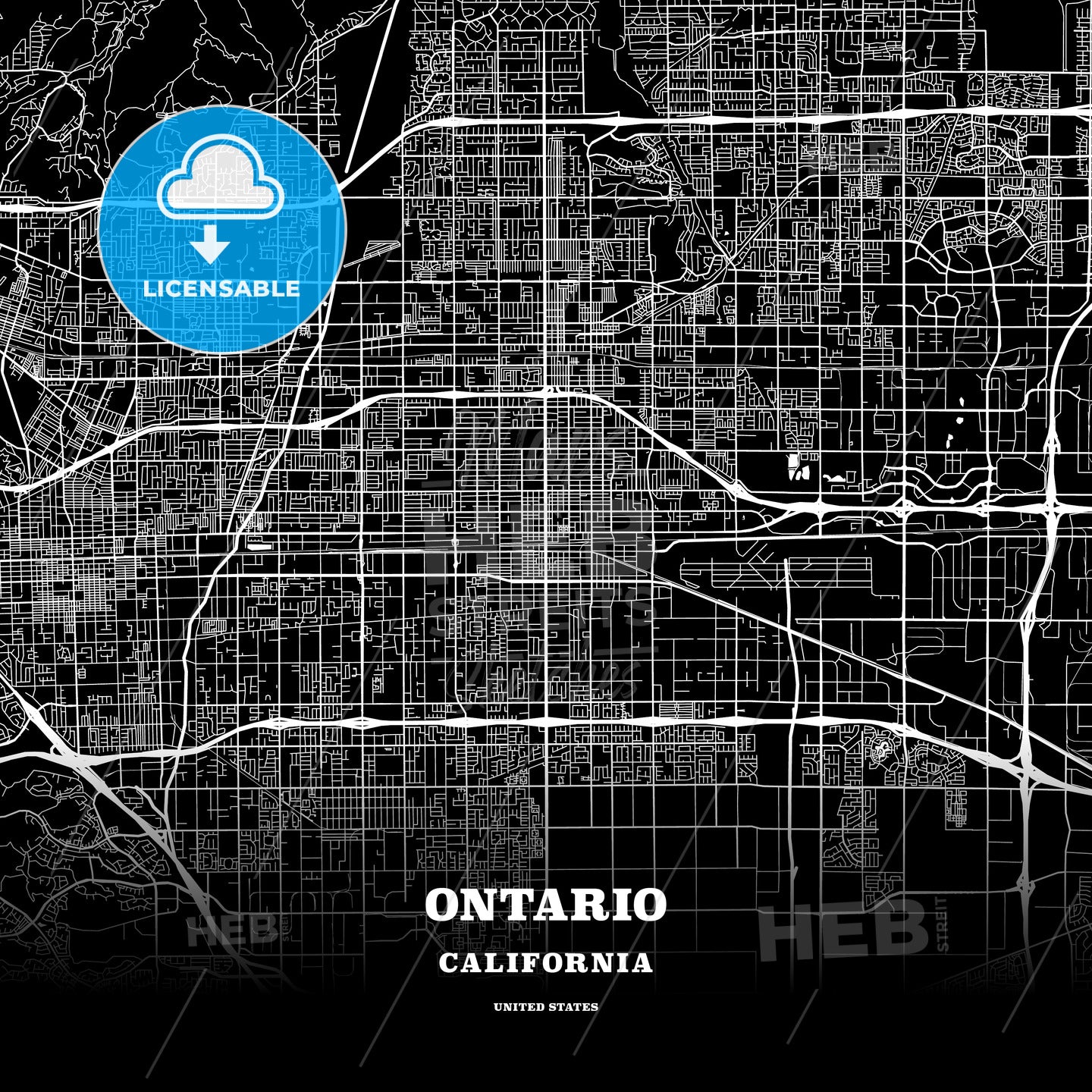Ontario, California, USA map