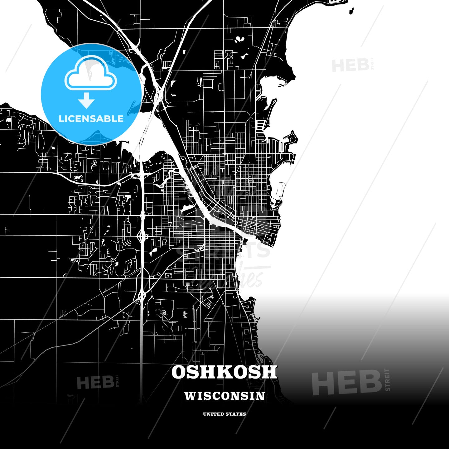 Oshkosh, Wisconsin, USA map