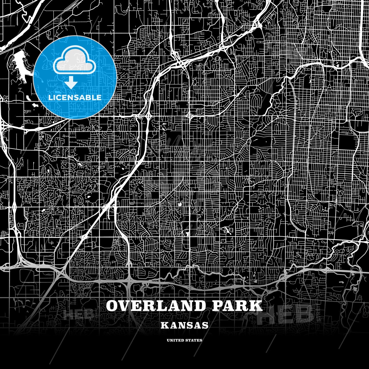 Overland Park, Kansas, USA map