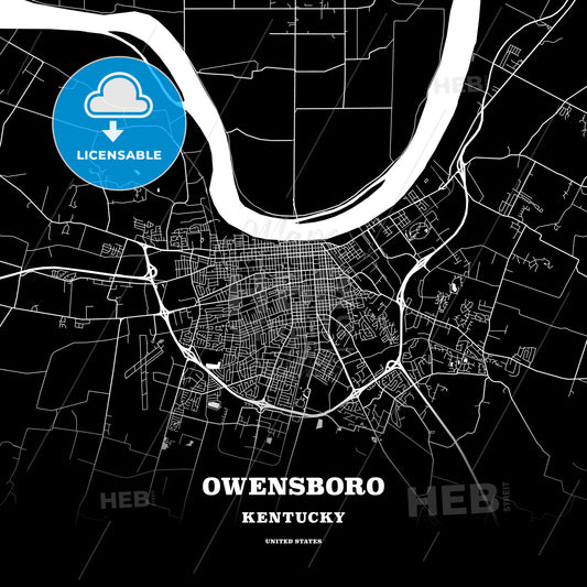 Owensboro, Kentucky, USA map