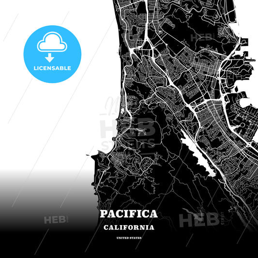 Pacifica, California, USA map