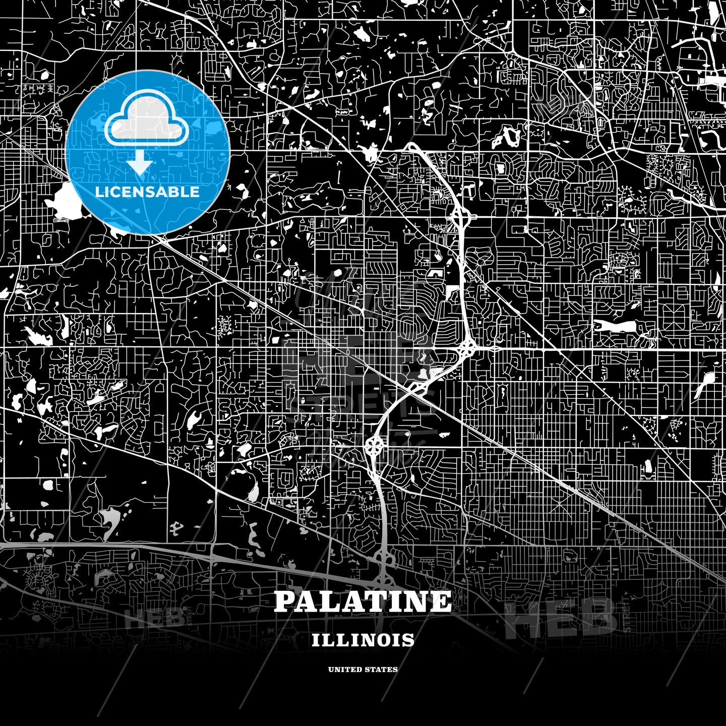 Palatine, Illinois, USA map