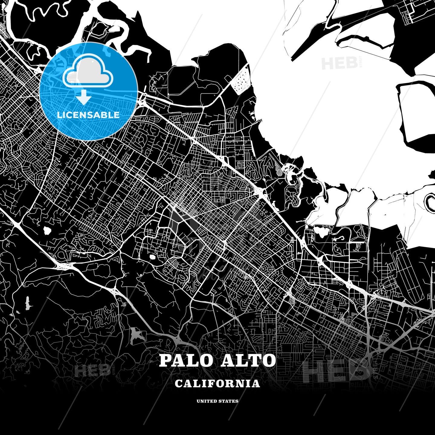 Palo Alto, California, USA map
