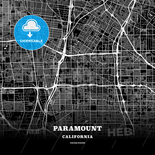 Paramount, California, USA map