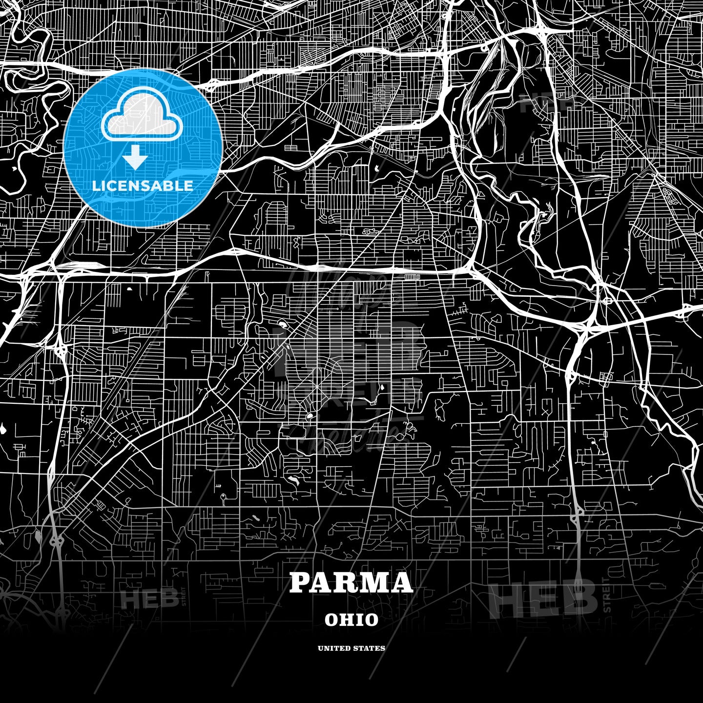 Parma, Ohio, USA map